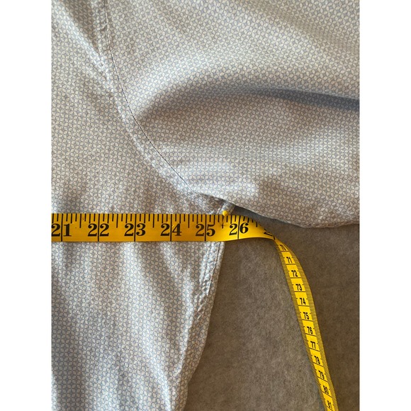 Peter Millar Long Sleeve Button Down Shirt Mens Size M Blue Geometrical Print - Picture 3 of 5